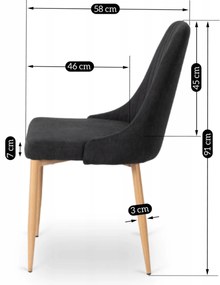 PROXIMA.store - Čalúnená jedálenská stolička TORINO FARBA: čierna
