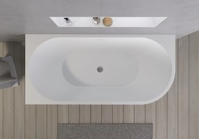 Cerano Delizia, voľne stojaca akrylátová vaňa 170x80 cm, ľavá, čierna-biela, CER-CER-413606