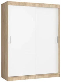 Šatníková skriňa s posuvnými dverami 150 cm CLP mono sonoma / biela