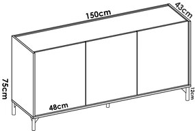 Komoda Ness oak nordic