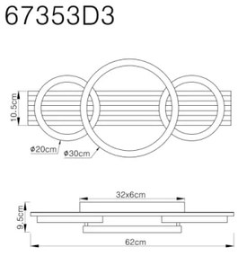Globo 67353D3 - LED Stropné svietidlo TISHA LED/24W/230V 3000K 30x62 cm