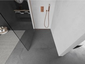 Mexen Kioto, sprchová zásteny typ Walk-In 90 x 200 cm, 8mm číre sklo, medený matný profil, 800-090-101-65-00