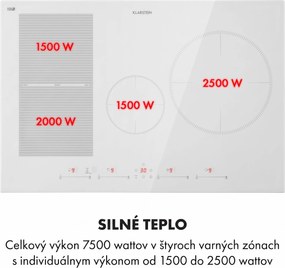 Klarstein Delicatessa 77 Hybrid, vstavaná indukčná varná doska, 7000 W, 4 zóny
