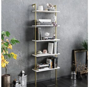 Knižnica PAULA 174x60 cm biela/zlatá