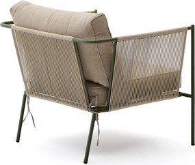 Zelené/béžové kovové záhradné kreslo Zivia – Kave Home