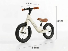 Balančný bicykel LUNA s ľahkým rámom, od 2 rokov, béžová ELIS design