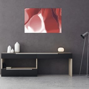 Obraz - Červená abstraktná kvetina N⁰3 (90x60 cm)