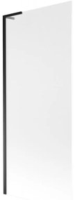 Mexen Next L, 1-krídlová vaňová zástena 80 x 150 cm, 6mm sklo námraza, čierny profil, 895-080-000-03-30-70