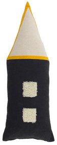 Čierno-béžový detský vankúš z organickej bavlny Kave Home Nisi, 13 x 35 cm