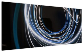 Obraz modrých liniek (120x50 cm)