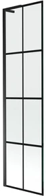 Mexen Next L, 1-krídlová vaňová zástena 50 x 150 cm, 6mm číre sklo-čierny vzor, čierny profil, 895-050-000-03-77-70