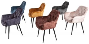 Dizajnová stolička Milano zamat hnedá