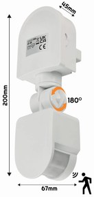 ECOLIGHT Infračervený pohybový senzor IP44 300W biely