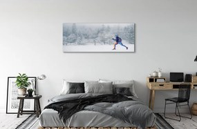 Obraz plexi Les v zime sneh muž 120x60 cm