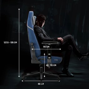 Modrá látková herná stolička Diablo X.Eye Prime Meta Ocean