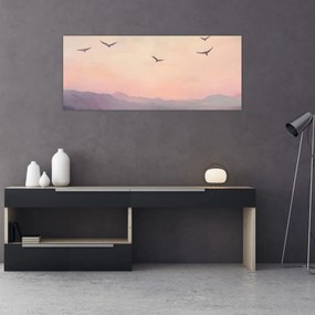 Obraz - Hejno vtákov II. (120x50 cm)