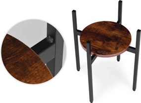 Stojan na květiny THEO 41,5x35 cm černý/hnědý