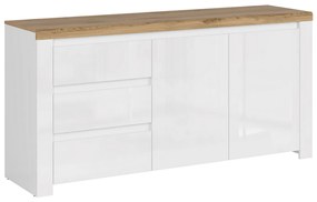 Komoda VILGO 2D3S, lesklá biela