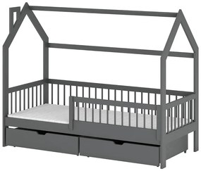 Posteľ Domček Oskar 90x200 grafit