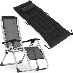 MULTISTORE Záhradné ležadlo s nastaviteľným operadlom - čierne MultiGarden