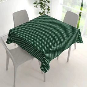 Biante Bavlnený štvorcový obrus Sandra SA-350 Biele hviezdičky na tmavo zelenom 70x70 cm