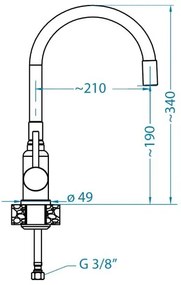 ALVEUS 1144432 - Drezová batéria s flexibilným ramienkom MINTAS 34 cm oceľ/čierna