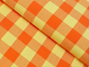 Biante Bavlnený behúň na stôl Olivia OL-003 Oranžovo-žltá kocka veľká 45x160 cm