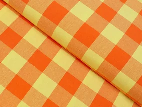 Biante Bavlnený záves Olivia OL-003 Oranžovo-žltá kocka veľká 140x160 cm