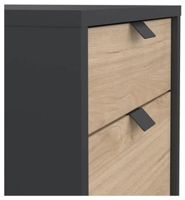 Skrinka v dekore duba v antracitovo-prírodnej farbe 41x61 cm Sign – Tvilum