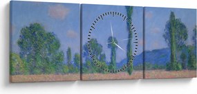 Obraz - Claude Monet, Poppy Field (Giverny), reprodukcia (s hodinami) (90x30 cm)