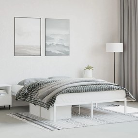 Kovový rám postele biely 150x200 cm 373675