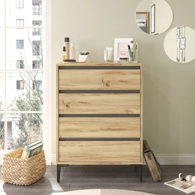 Komoda Houseland Niko dub Wotan/antracitovo šedá