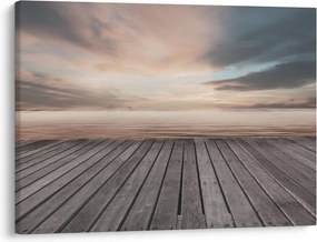 Obraz - Mólo pri západe slnka (70x50 cm)