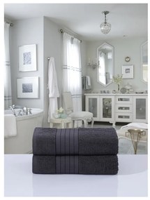 Antracitové froté bavlnené osušky v súprave 2 ks 70x140 cm – Good Morning