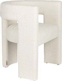 Krémovobiele čalúnené jedálenské kreslo s podrúčkami Medina – Dutchbone