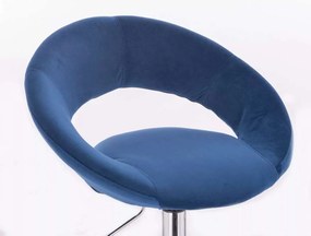 LuxuryForm DESIGN Stolička NAPOLI VELUR na čiernej podstave s kolieskami - modrá