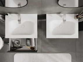 Mexen Orio, kúpeľňová skrinka 60 cm s umývadlom Vela, 1 zásuvka, grafitová matná/biela matná, 91A10-06023-1-BF66-W23M01