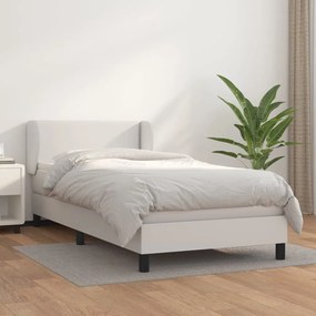 Boxspring posteľ s matracom biela 80x200 cm umelá koža 3127218