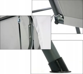 Garden Line ZÁHRADNÁ HOJDAČKA 170 x 110 x 153 cm ŠEDÁ BEZ OPIERKY NA NOHY. S DRŽIAKOM NA POHÁRE