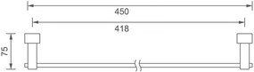 Novaservis - Držiak uterákov 450 mm Titania Anet chróm, 66327,0