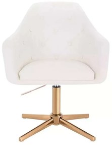 LuxuryForm DESIGN Kreslo ANDORA na zlatom kríži - biele