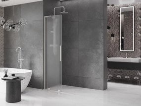 Mexen Velar L, posuvná sprchová zástena Walk-in 110 x 200 cm, 8mm sklo námraza, brúsená oceľ, 871-110-003-33-97