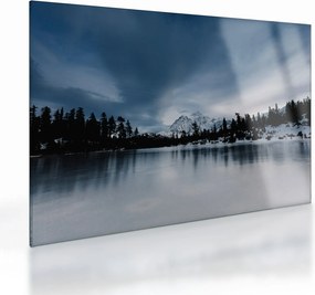 Sklenený obraz - Na zamrznutom jazere (70x50 cm)