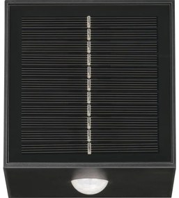 Retlux-LED Solárne nástenné svietidlo so senzorom LED/1W/3,7V 1200 mAh IP44 čierna