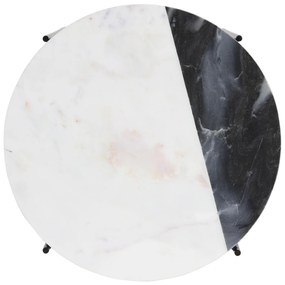Stolík QUILLON Marble, white-grey, menší Ø34xV37,5 cm