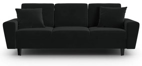 Čierna zamatová rozkladacia/s úložným priestorom pohovka 235 cm Kyoto – Cosmopolitan Design