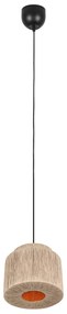 Japandi závesná lampa čierna s hnedým lanom 31cm - Smilla
