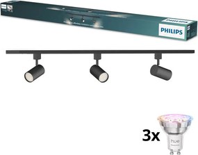 Philips - LED stmievateľné bodové svietidlo pre lištový systém EASYLINK 3xGU10/4,7W/230V 1m čierna