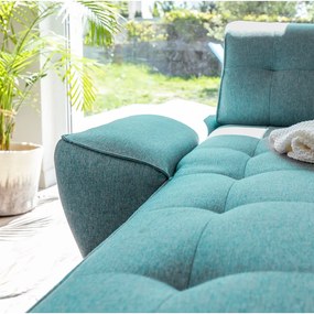 Tyrkysovomodrá rozkladacia rohová pohovka (variabilná) Dazzling Daisy – Miuform