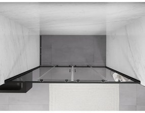 Mexen Exo, 2-krídlové posuvné 180x200 cm, 6mm číre sklo, čierny profil, 8152-180-000-70-00